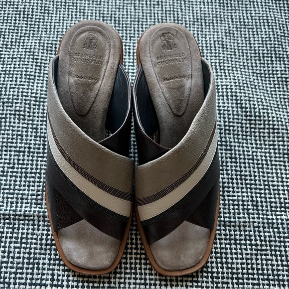 Brunello Cucinelli Leather Colorblock Pattern - Picture 1 of 10